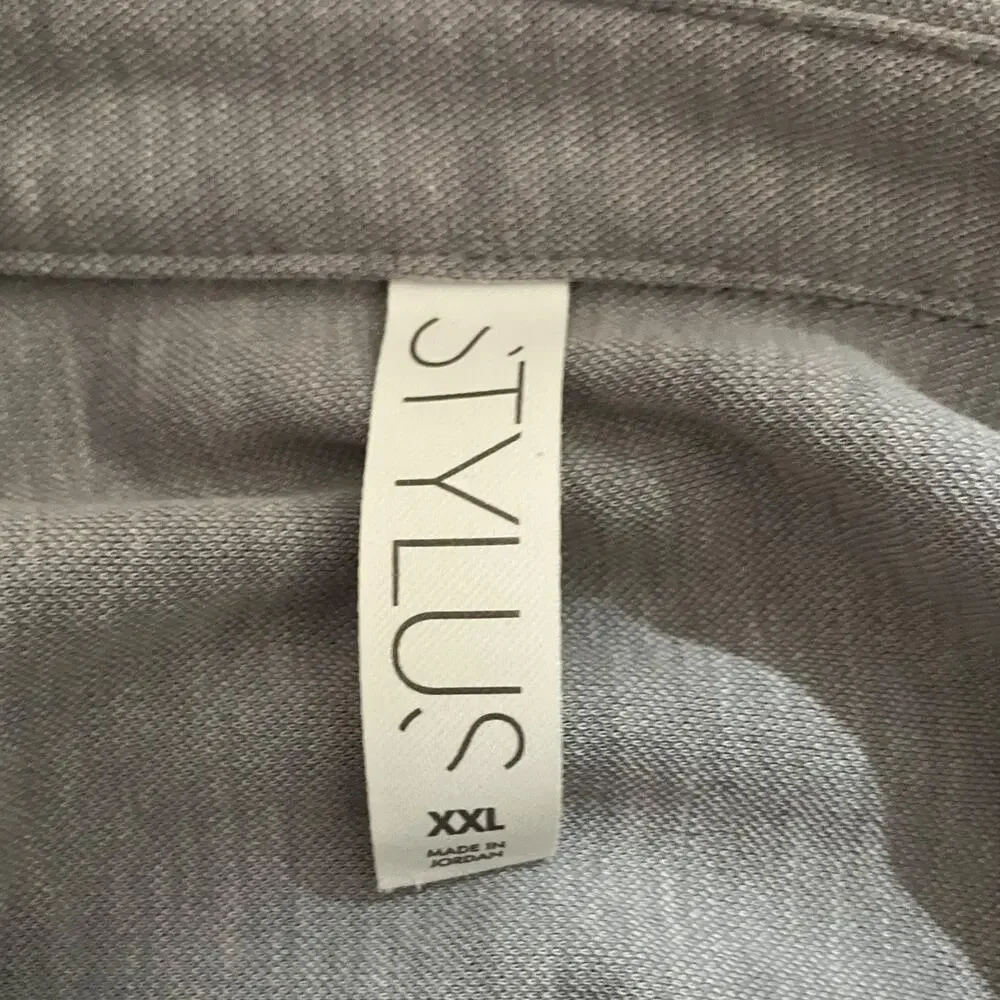 Stylus Gray Short Sleeve Button Up Shirt XXL - Picture 4 of 4